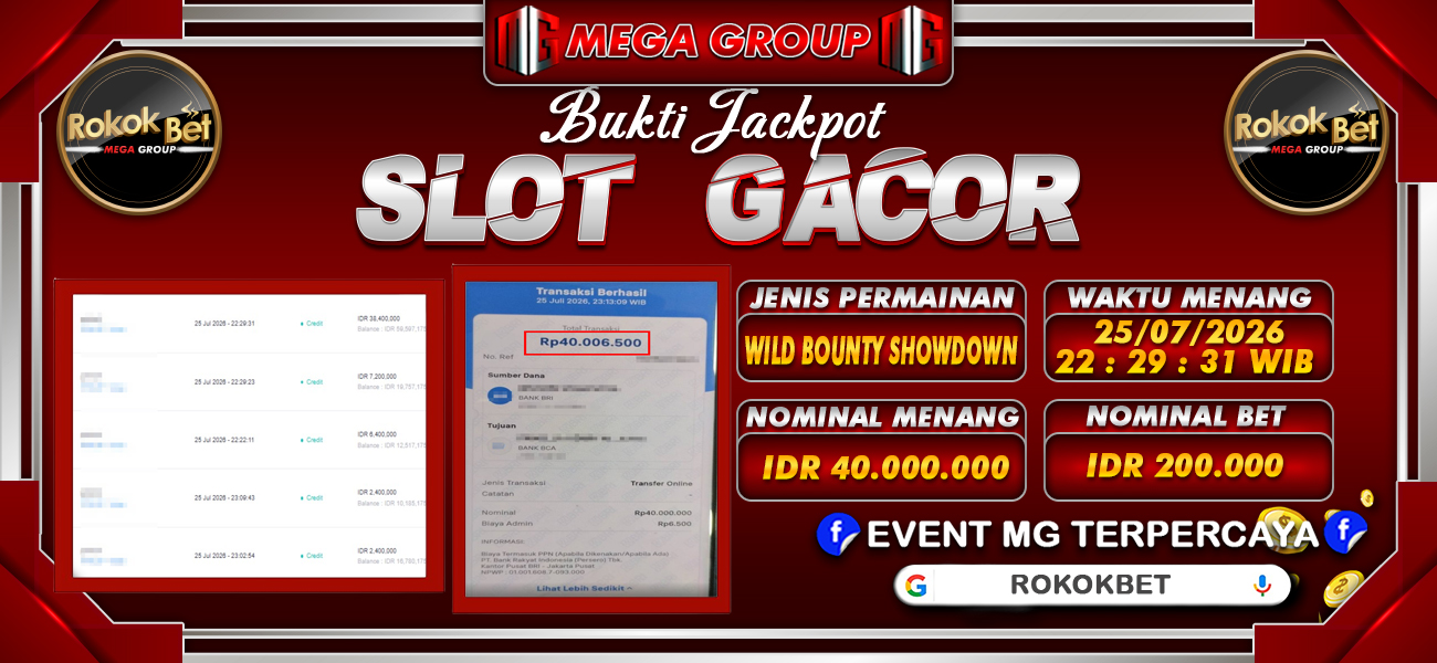 Bukti JP situs Rokokbet hari Minggu, 26 Juli 2026