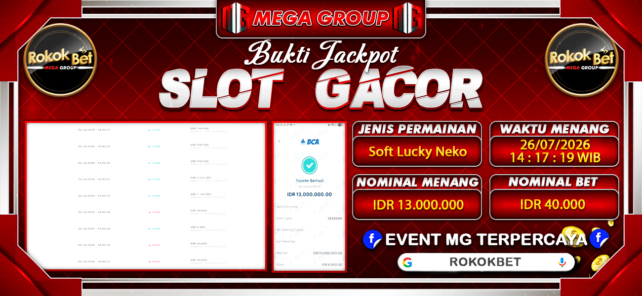 Bukti JP situs Rokokbet hari Minggu, 26 Juli 2026